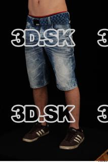 Leg blue short jeans black shoes of Ross 0002